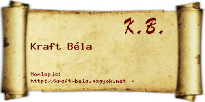 Kraft Béla névjegykártya